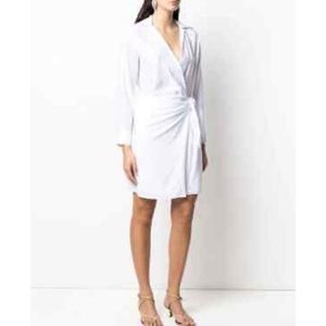 Vince White Long Sleeve Dress